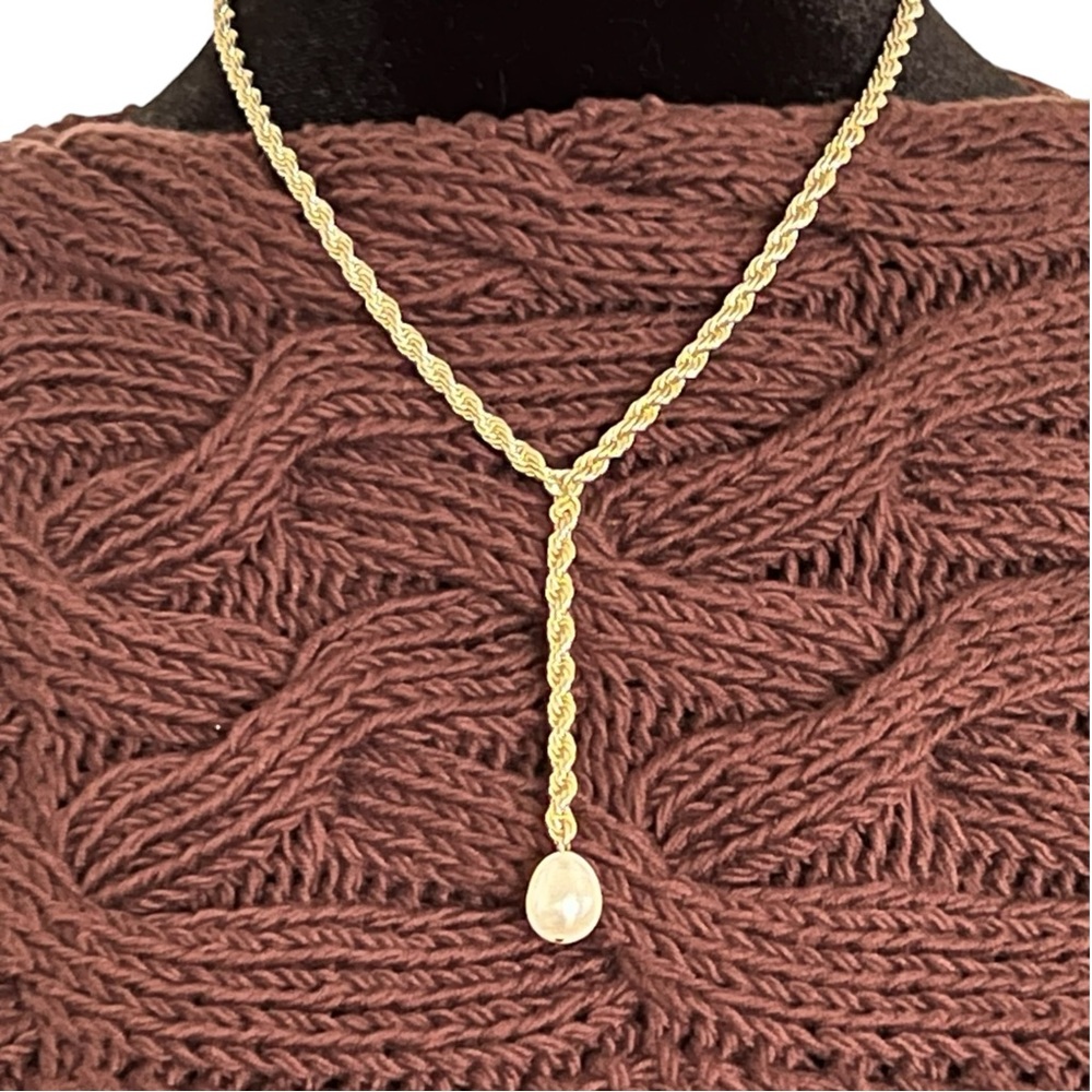 NEW Leeada Bryan Pearl Lariat Necklace